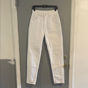 Vintage Levis 912 Slim Fit‎ Tapered Long White Denim Size 10L